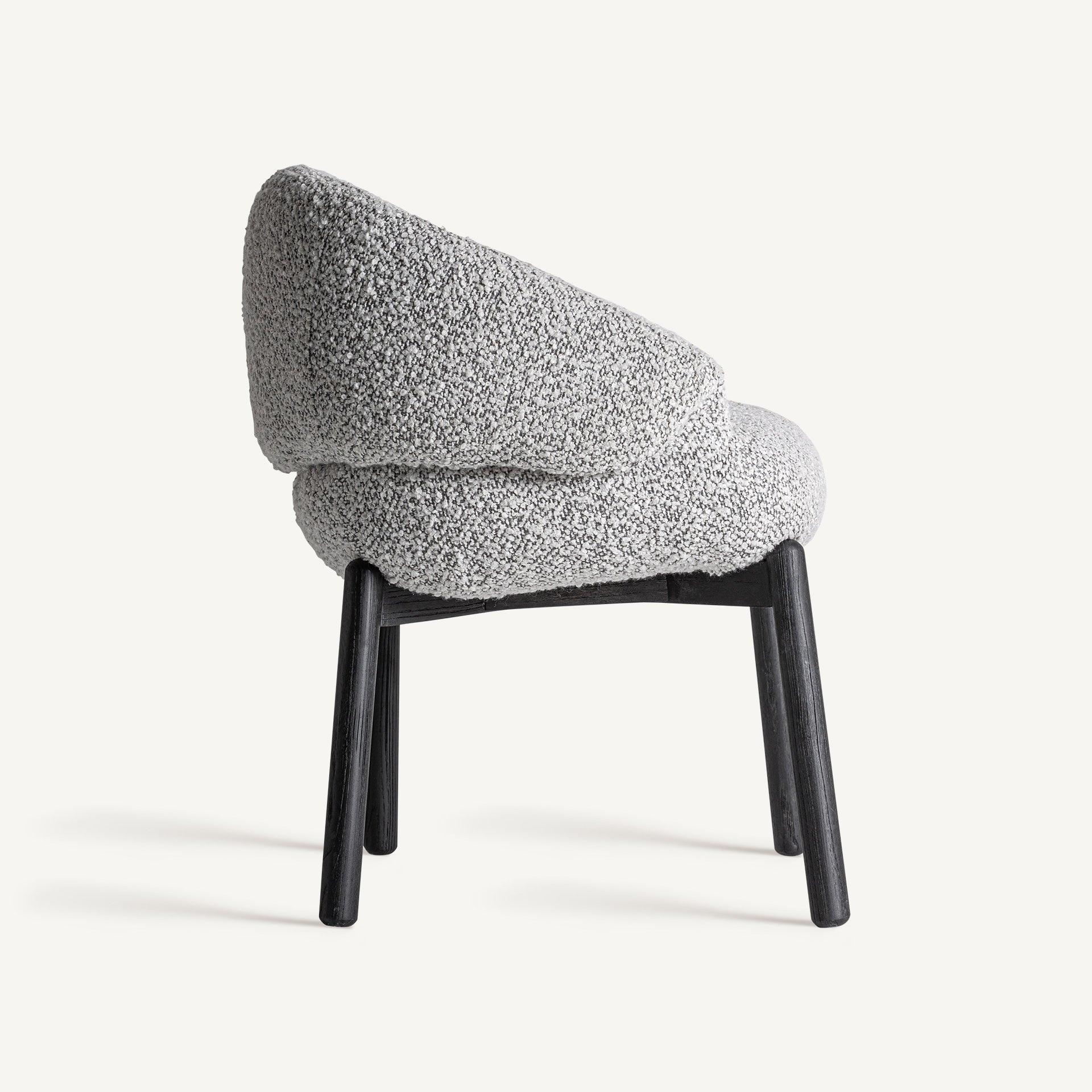 Chaise ronde en tissu gris | Jacquard VICAL