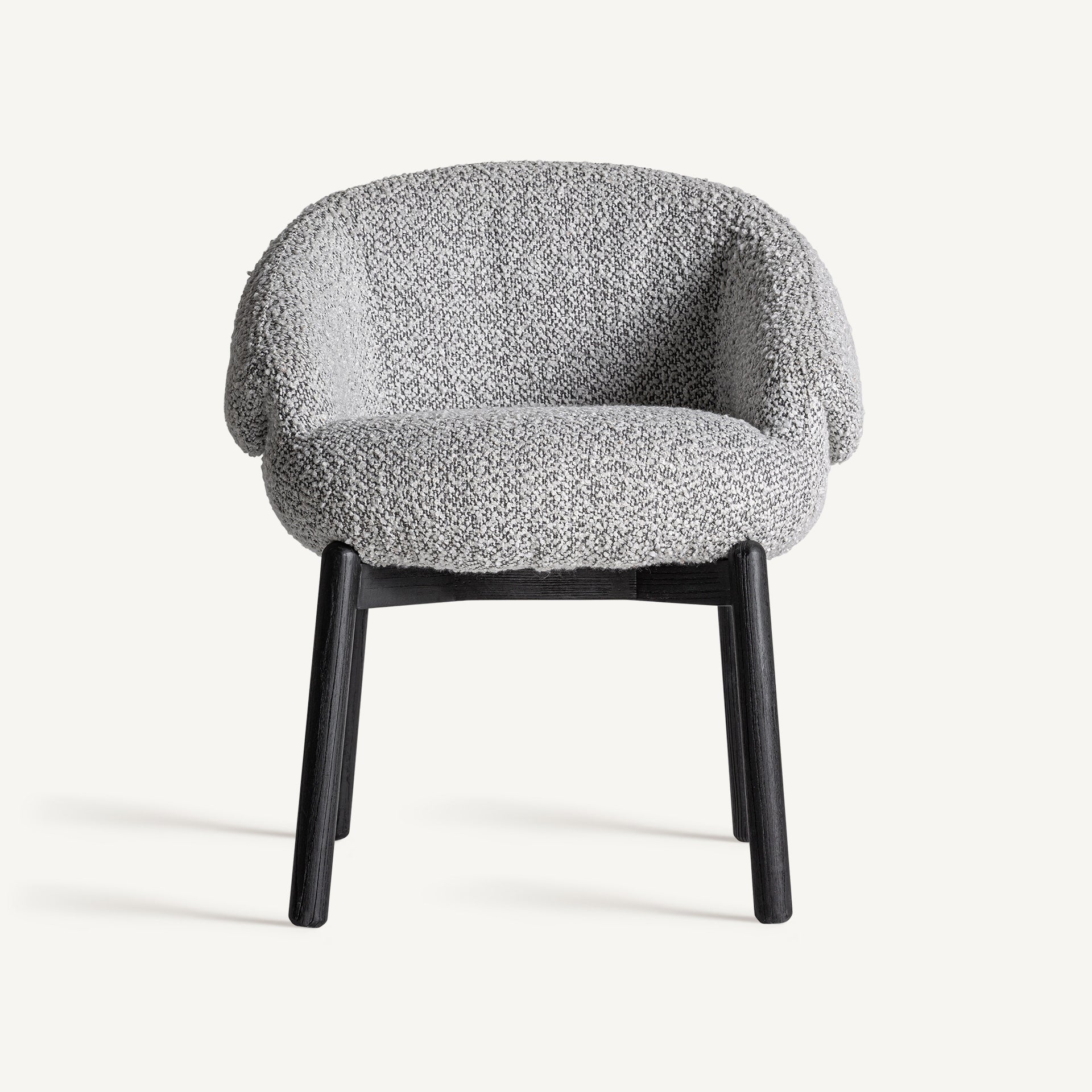 Chaise ronde en tissu gris | Jacquard VICAL
