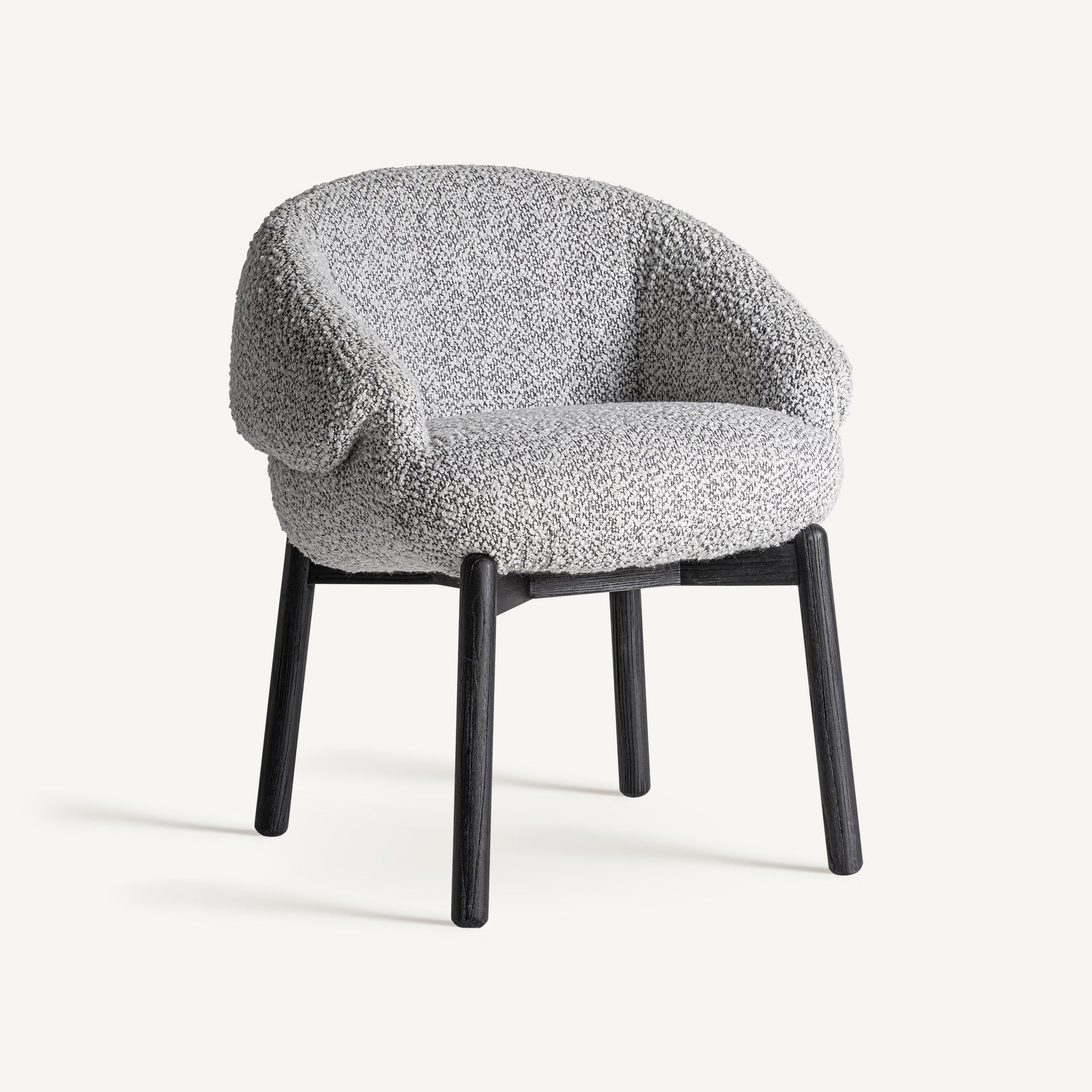 Chaise ronde en tissu gris | Jacquard VICAL