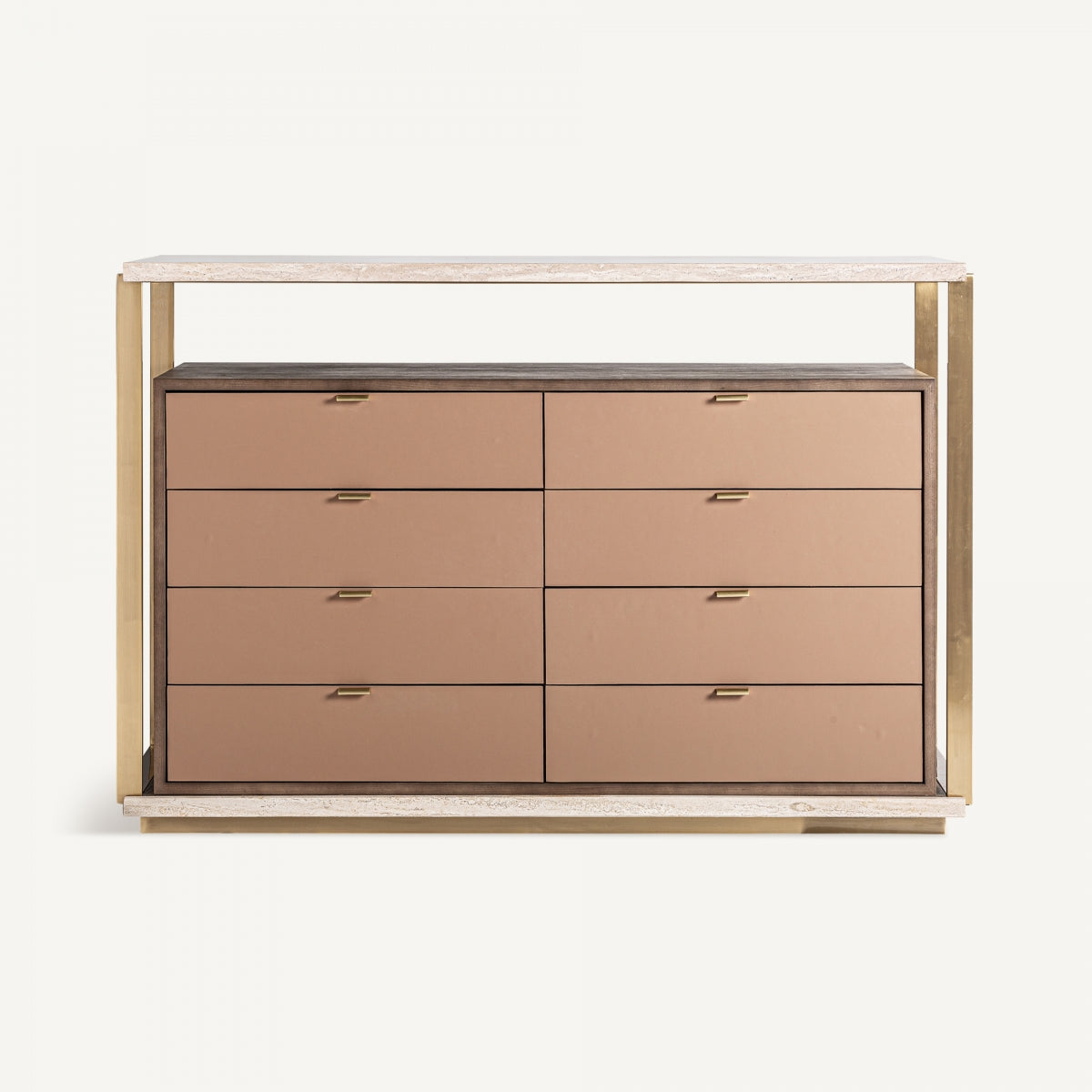 Commode en travertin beige et bois | Vical Monza