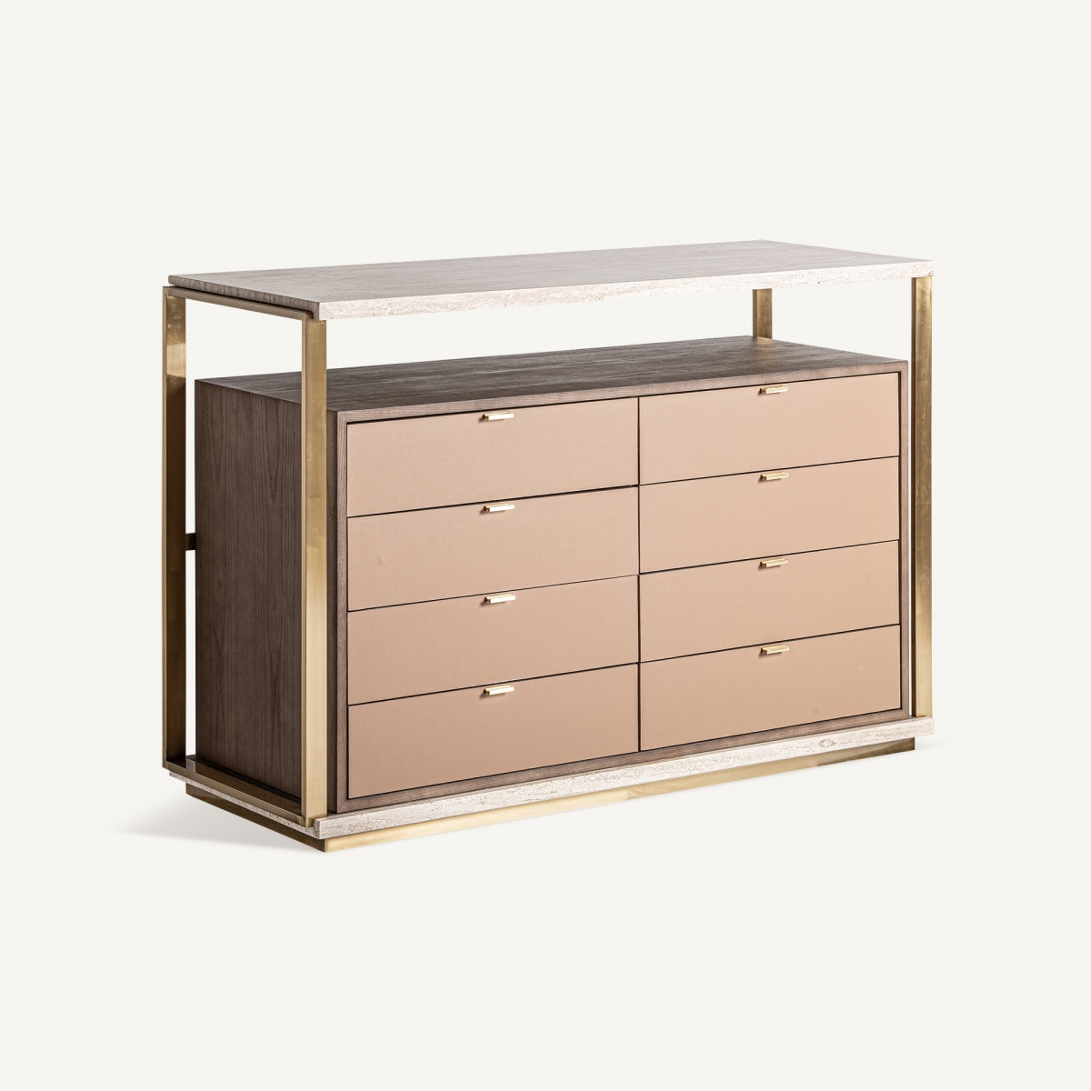 Commode en travertin beige et bois | Vical Monza