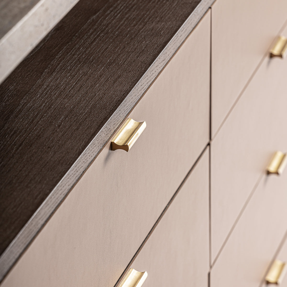 Commode en travertin beige et bois | Vical Monza