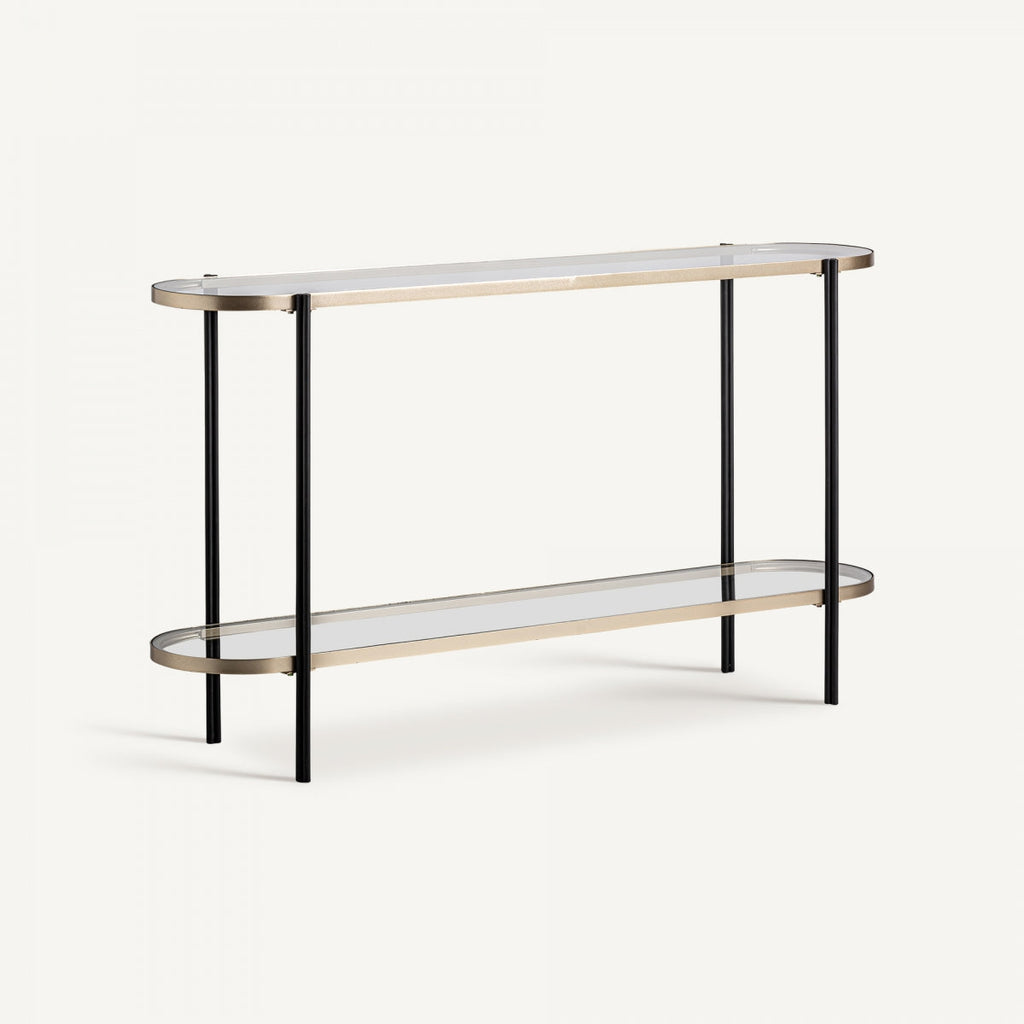 Console d'entrée en verre et laiton doré | Vical Lans
