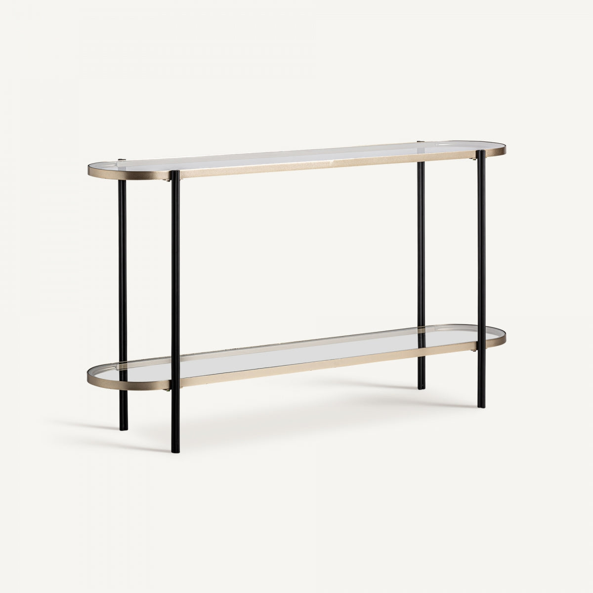 Console d'entrée en verre et laiton doré | Vical Lans