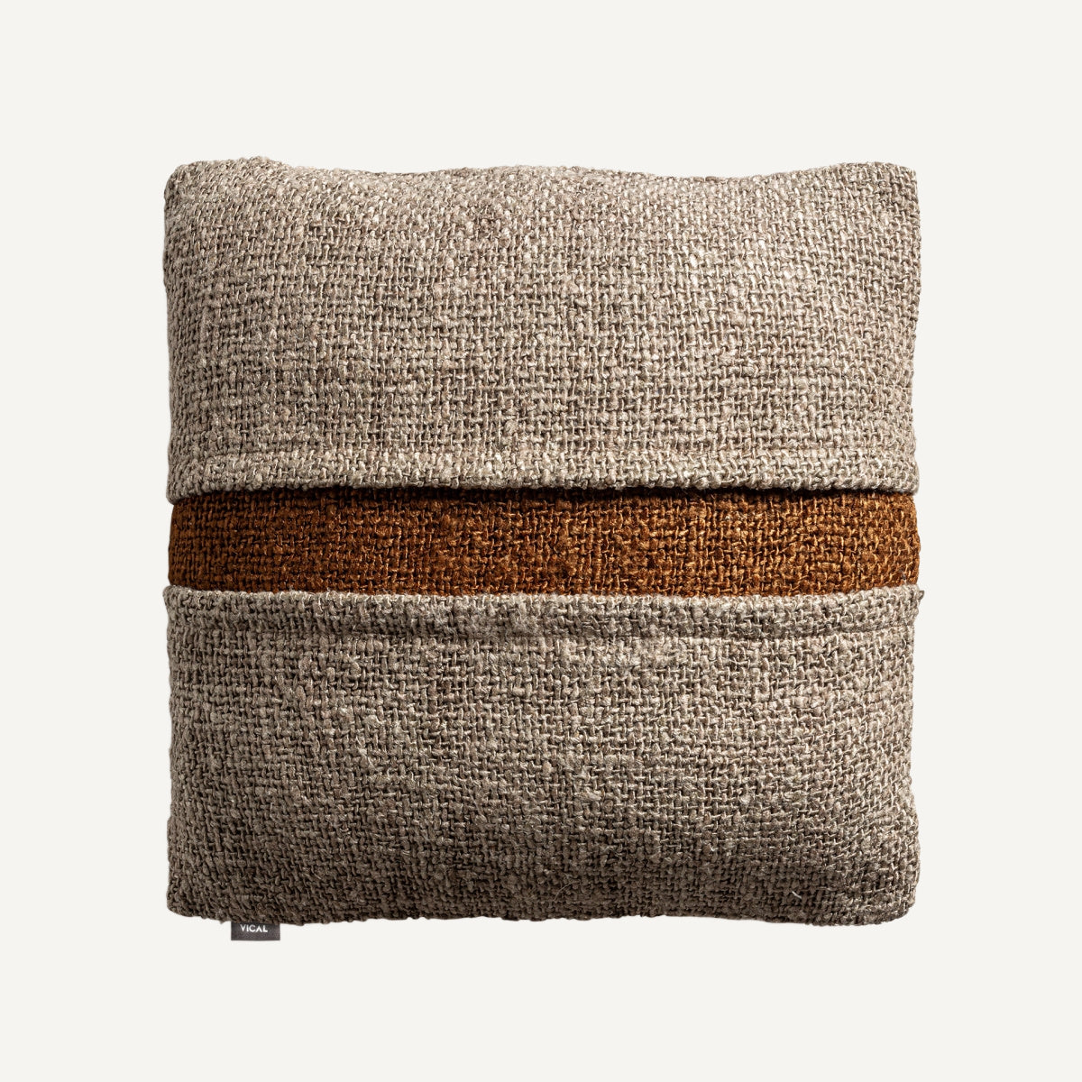 Coussin carré en coton beige | VICAL Edris