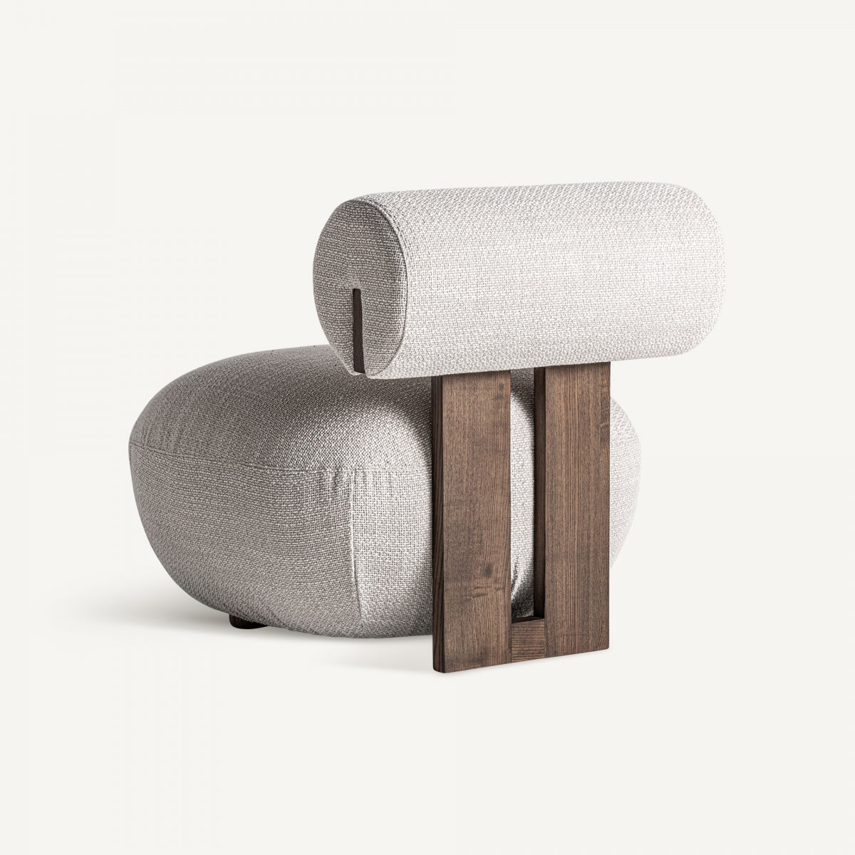 Fauteuil blanc cassé et bois de frêne | VICAL Tielt