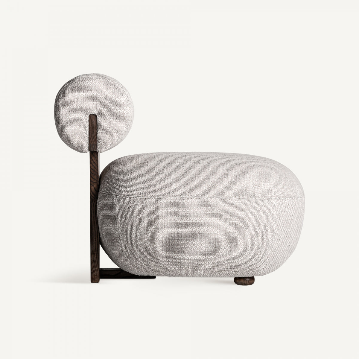 Fauteuil blanc cassé et bois de frêne | VICAL Tielt