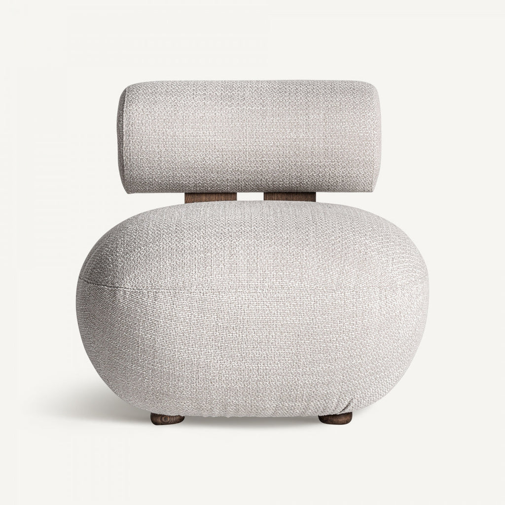 Fauteuil blanc cassé et bois de frêne | VICAL Tielt