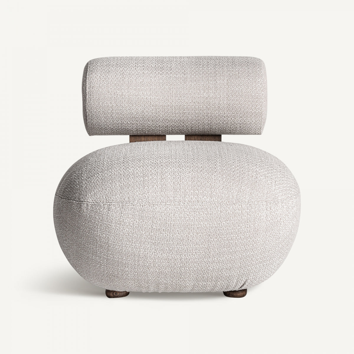 Fauteuil blanc cassé et bois de frêne | VICAL Tielt