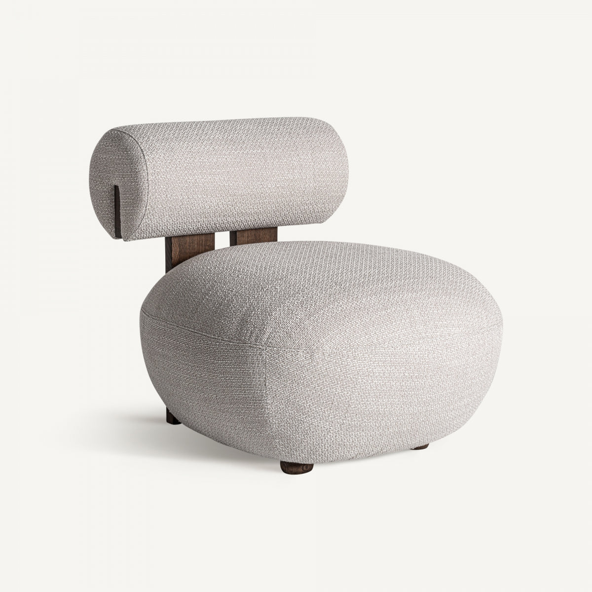 Fauteuil blanc cassé et bois de frêne | VICAL Tielt