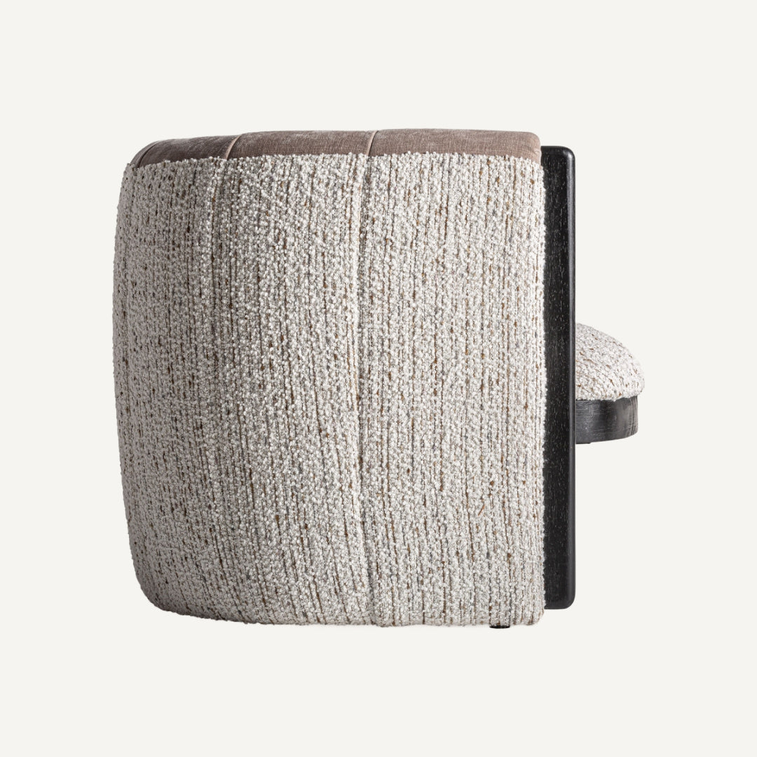 Fauteuil bouclé crème et pin noir | Vical Erbach