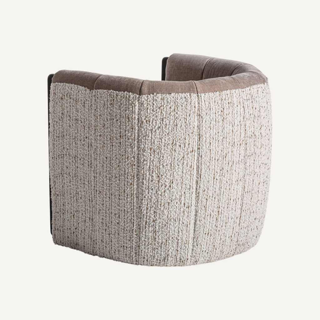 Fauteuil bouclé crème et pin noir | Vical Erbach