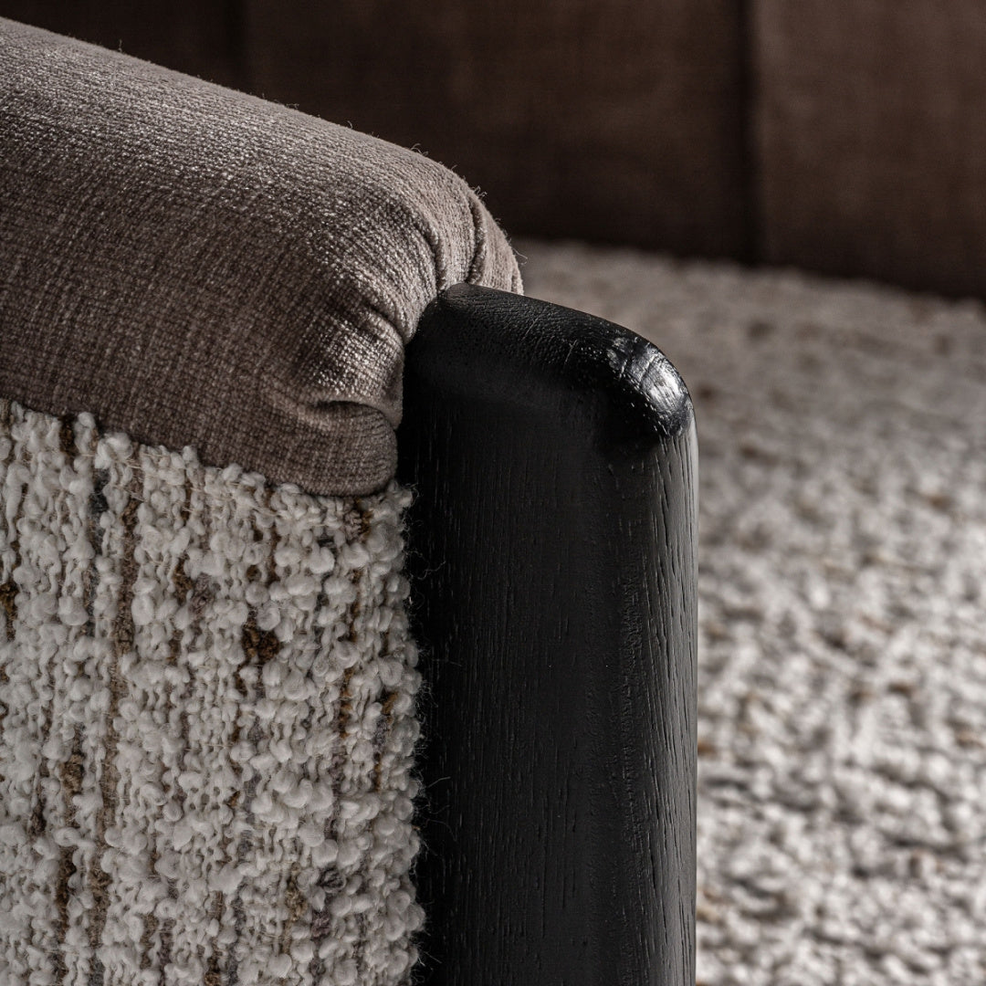Fauteuil bouclé crème et pin noir | Vical Erbach
