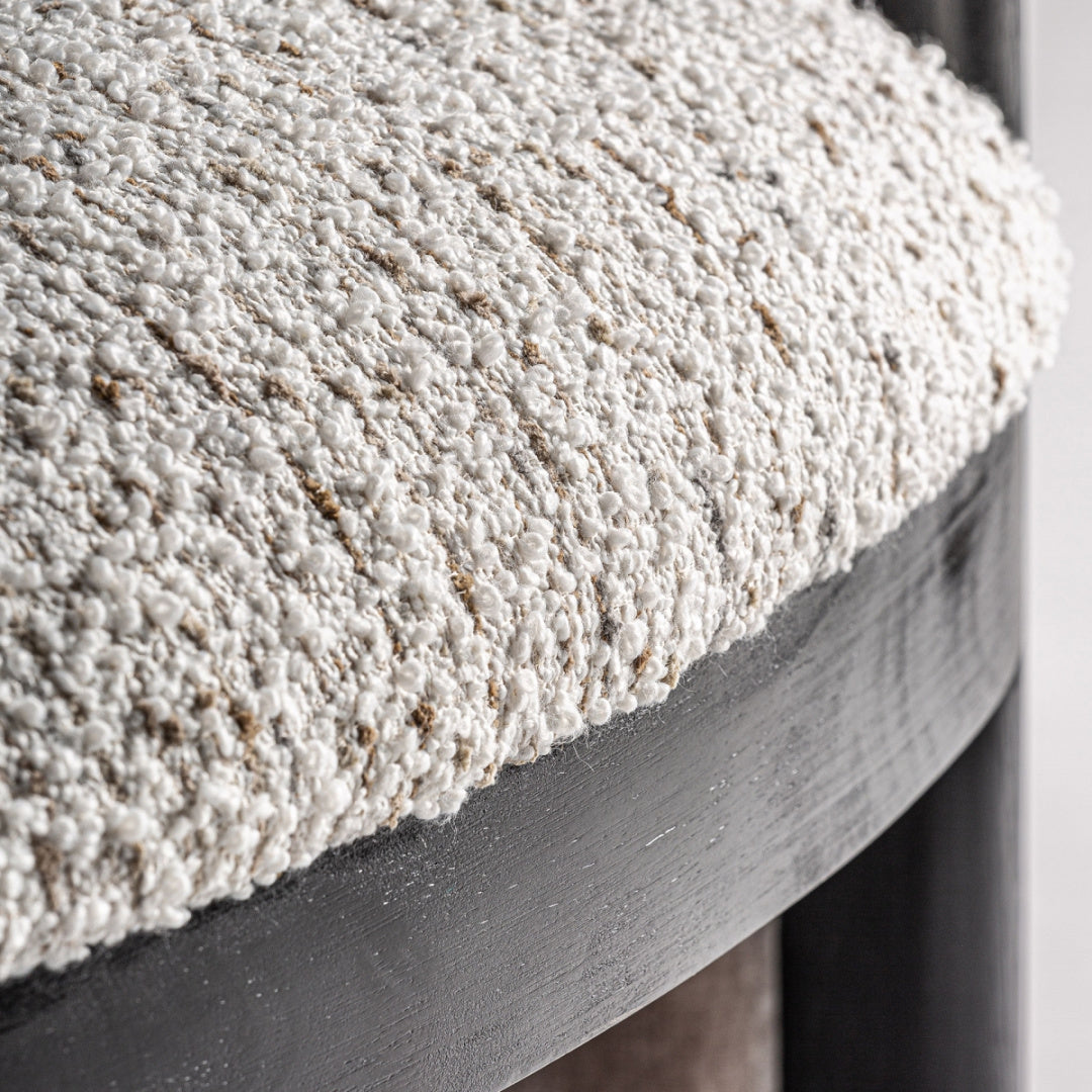 Fauteuil bouclé crème et pin noir | Vical Erbach