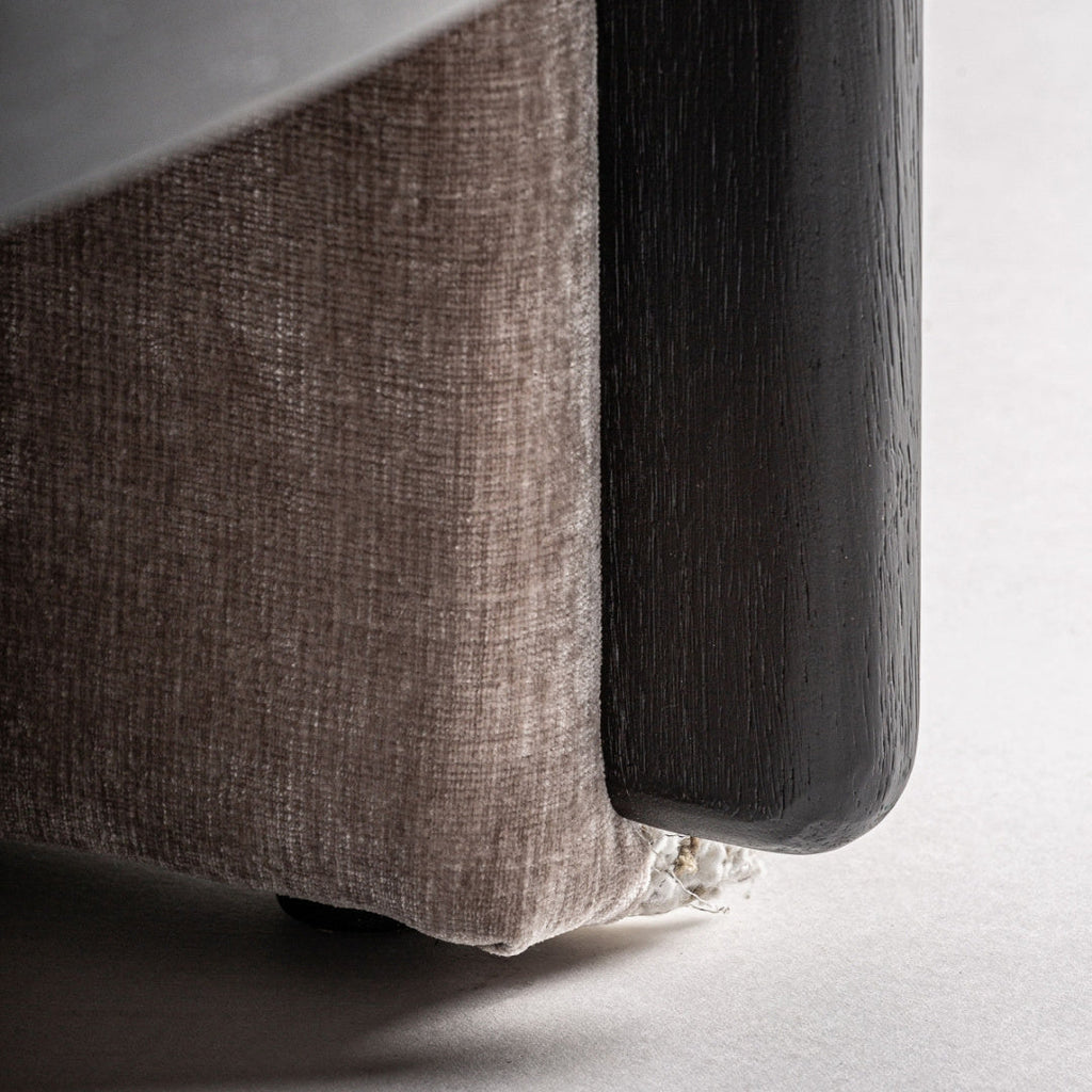 Fauteuil bouclé crème et pin noir | Vical Erbach