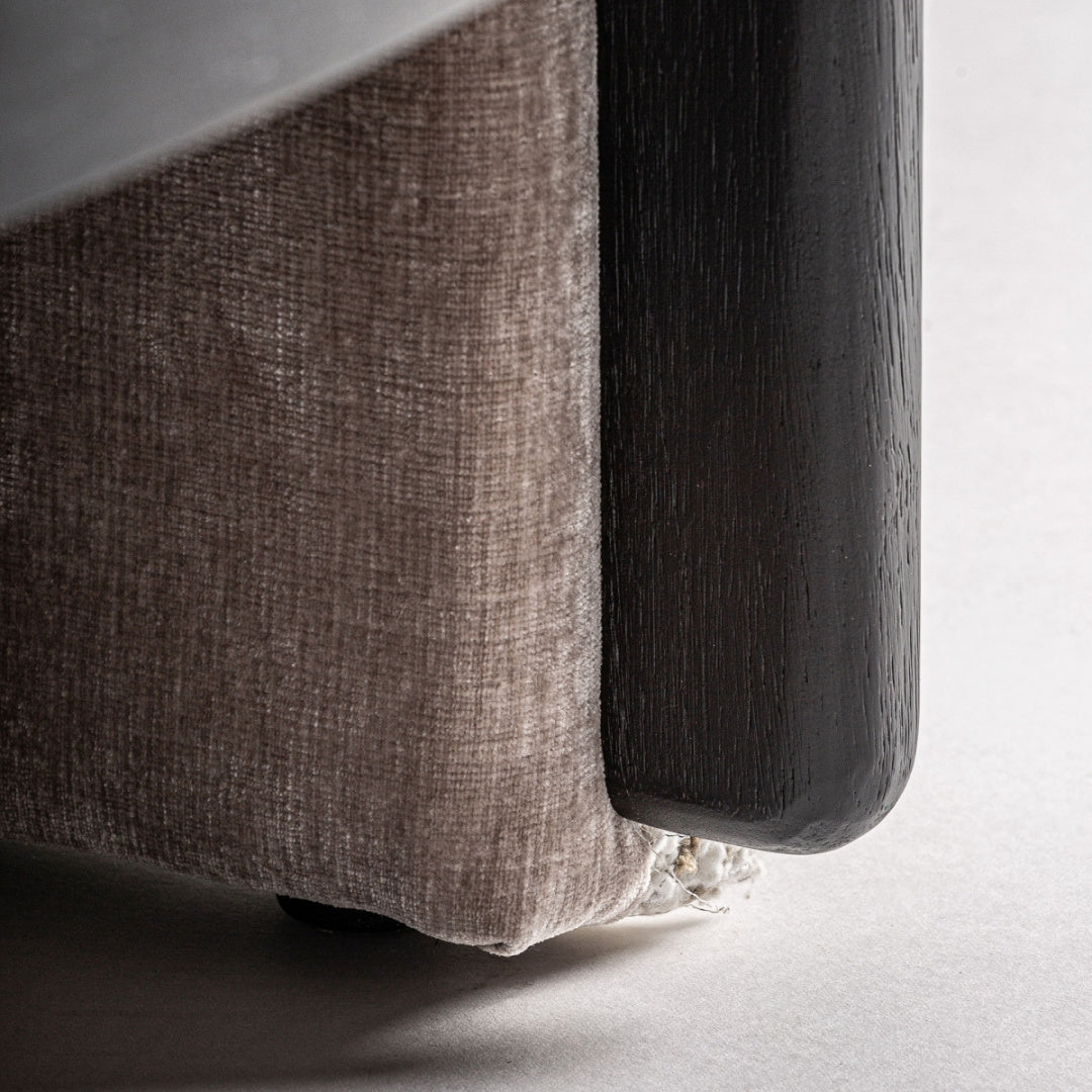 Fauteuil bouclé crème et pin noir | Vical Erbach