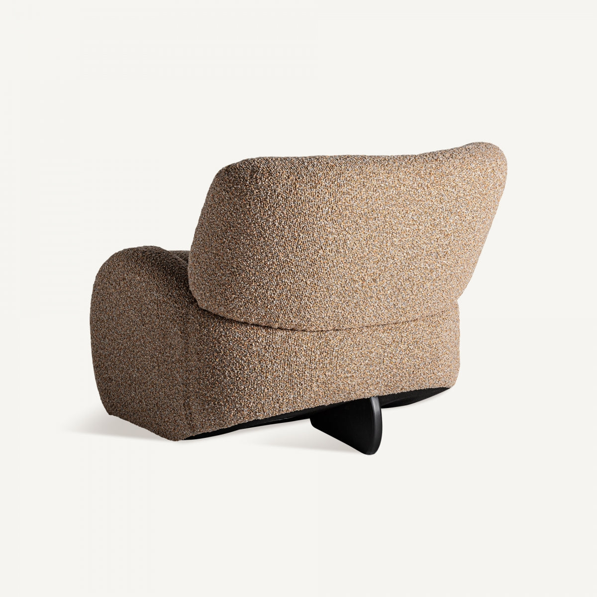 Fauteuil bouclé marron et bois de pin | VICAL Ibsen