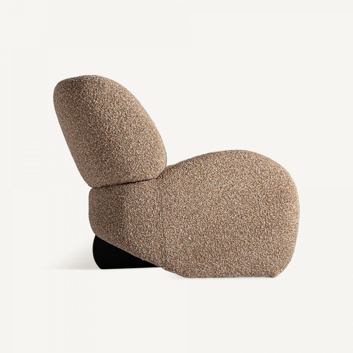 Fauteuil bouclé marron et bois de pin | VICAL Ibsen