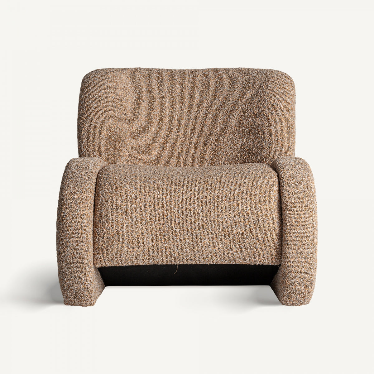 Fauteuil bouclé marron et bois de pin | VICAL Ibsen