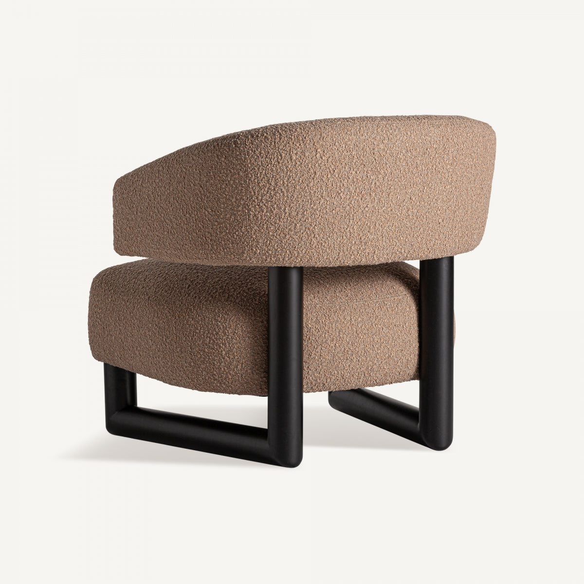 Fauteuil bouclé marron et bois de pin | VICAL Irvin