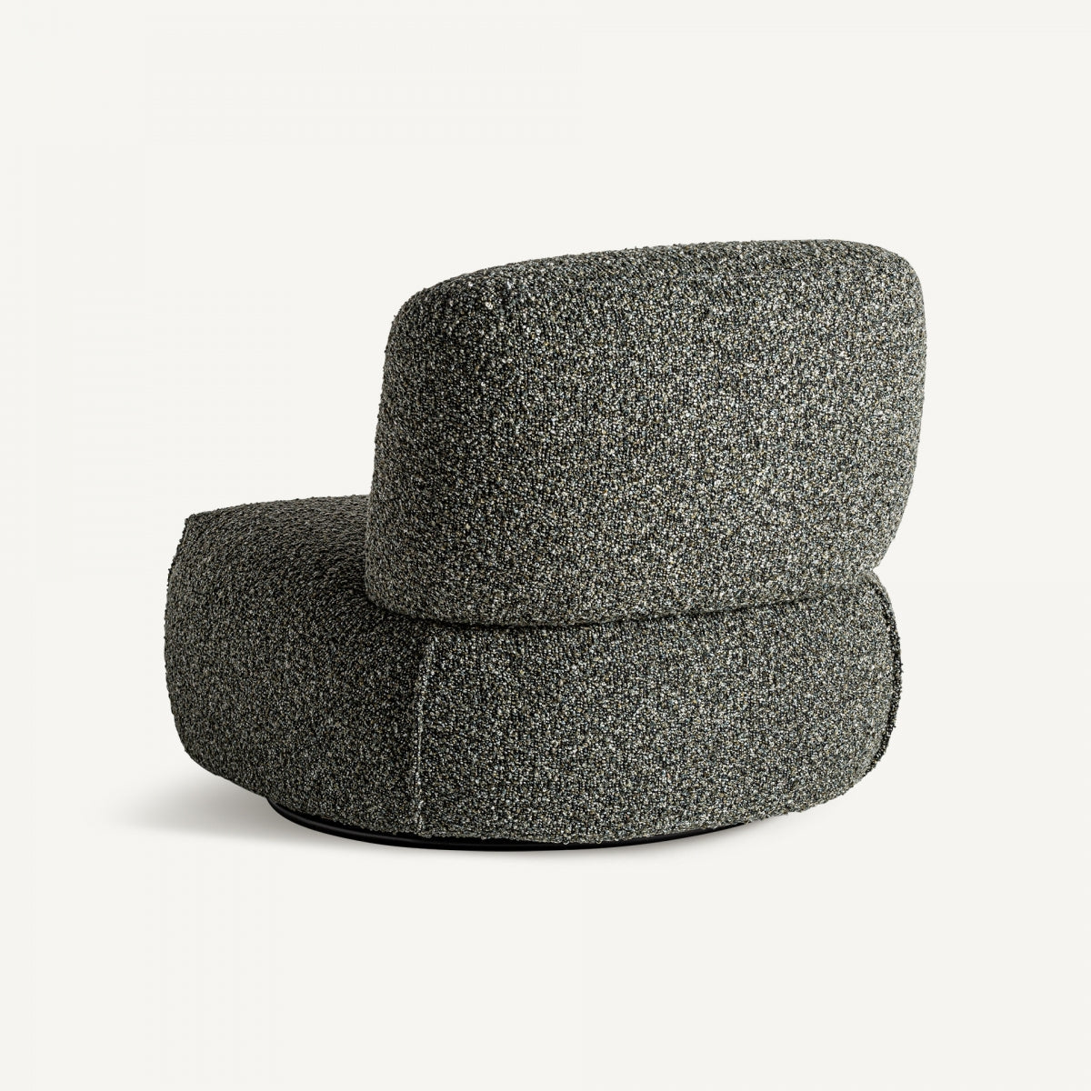 Fauteuil bouclé vert et bois de pin | Ken VICAL