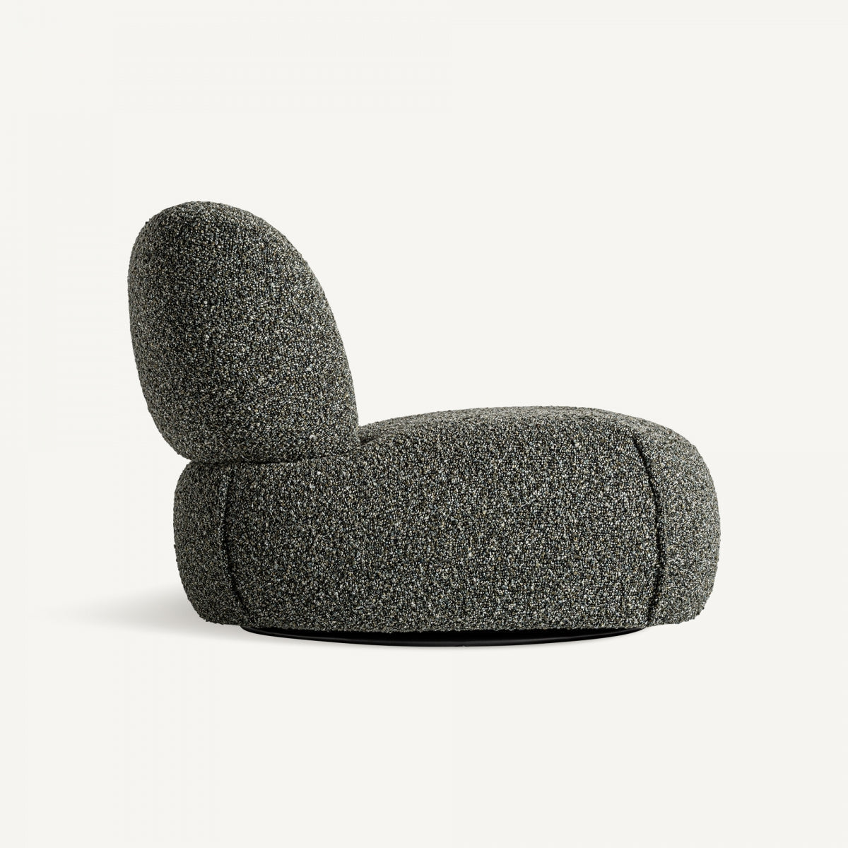 Fauteuil bouclé vert et bois de pin | Ken VICAL