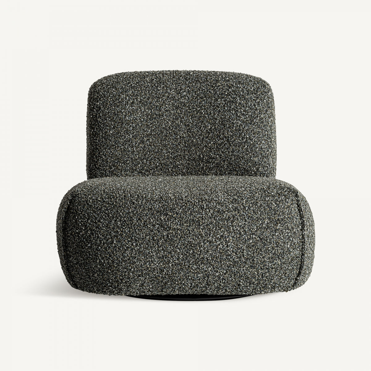 Fauteuil bouclé vert et bois de pin | Ken VICAL