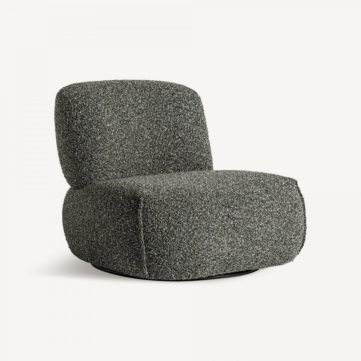 Fauteuil bouclé vert et bois de pin | Ken VICAL