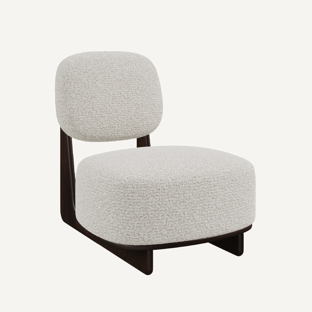 Fauteuil d'appoint bouclé crème | Dôme Déco Tate
