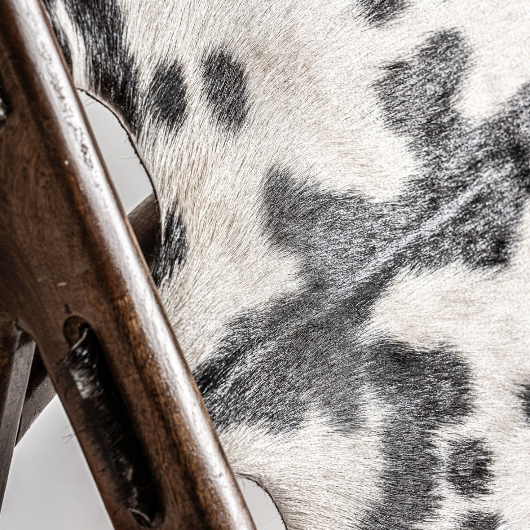 Fauteuil d'appoint en cuir et bois de manguier | Vical Helfaut