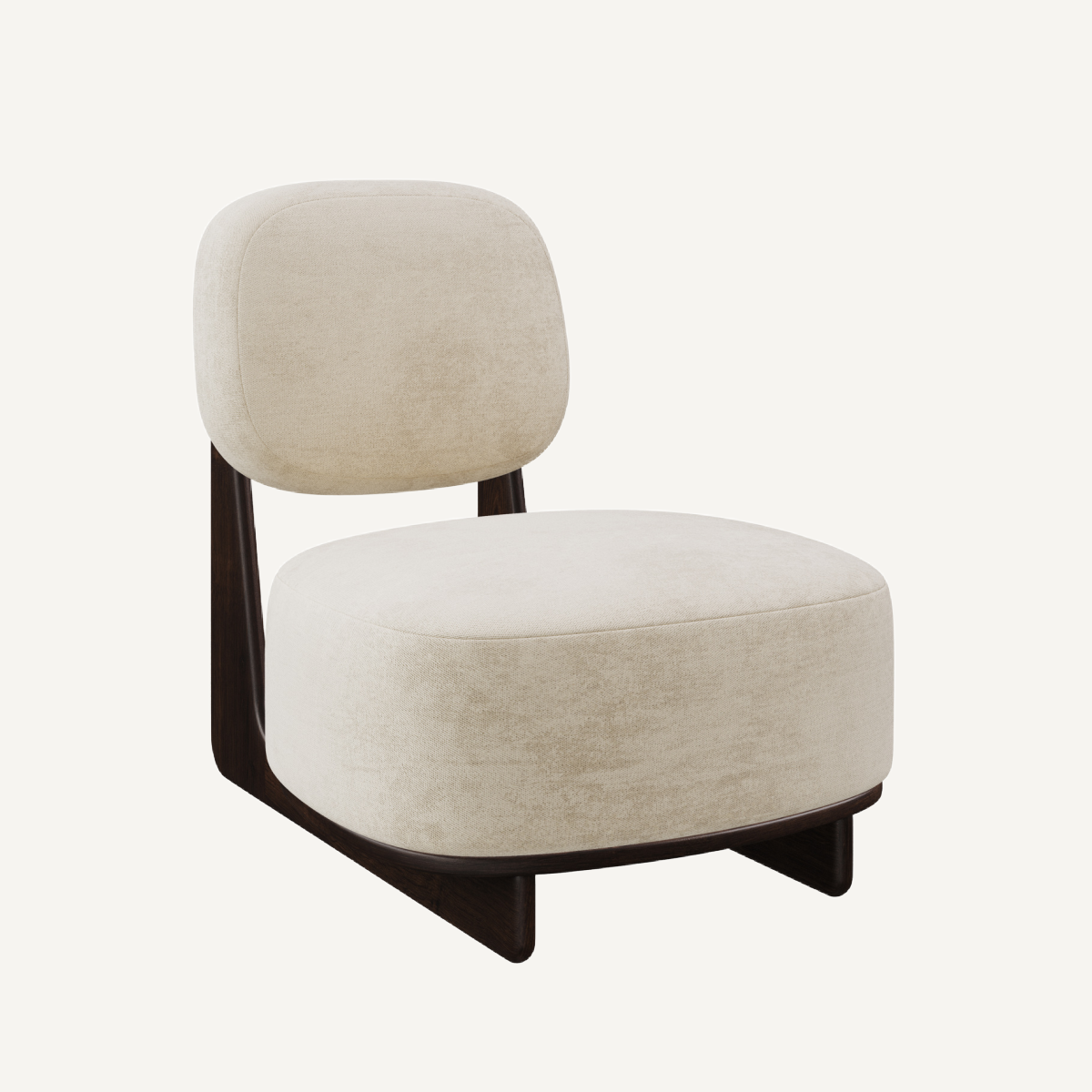 Fauteuil d'appoint en tissu beige | Dôme Déco Tate