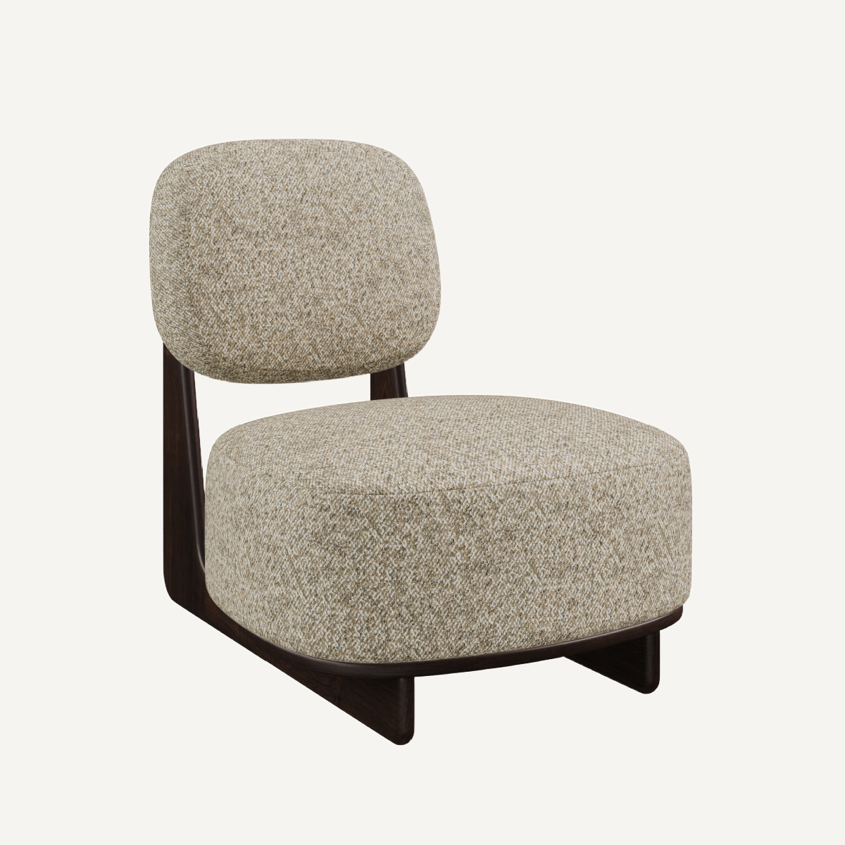 Fauteuil d'appoint en tissu beige Philo | Dôme Déco Tate