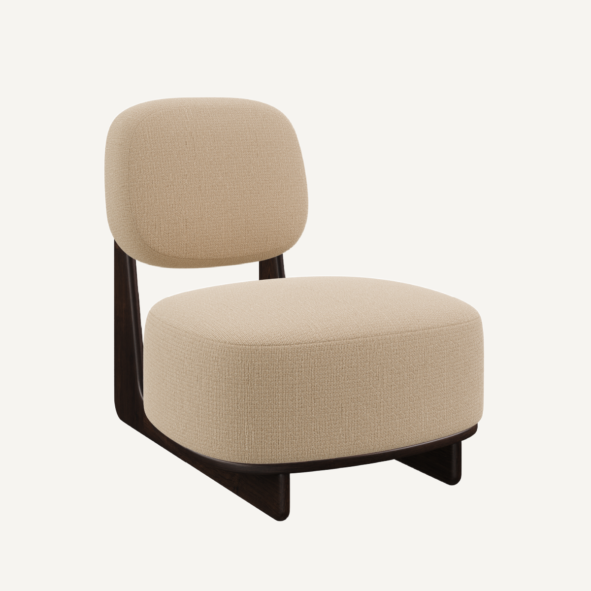 Fauteuil d'appoint en tissu beige foncé | Dôme Déco Tate