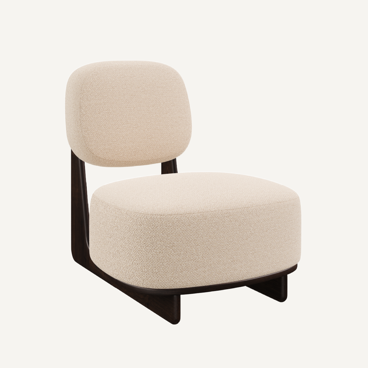 Fauteuil d'appoint en tissu blanc cassé | Dôme Déco Tate