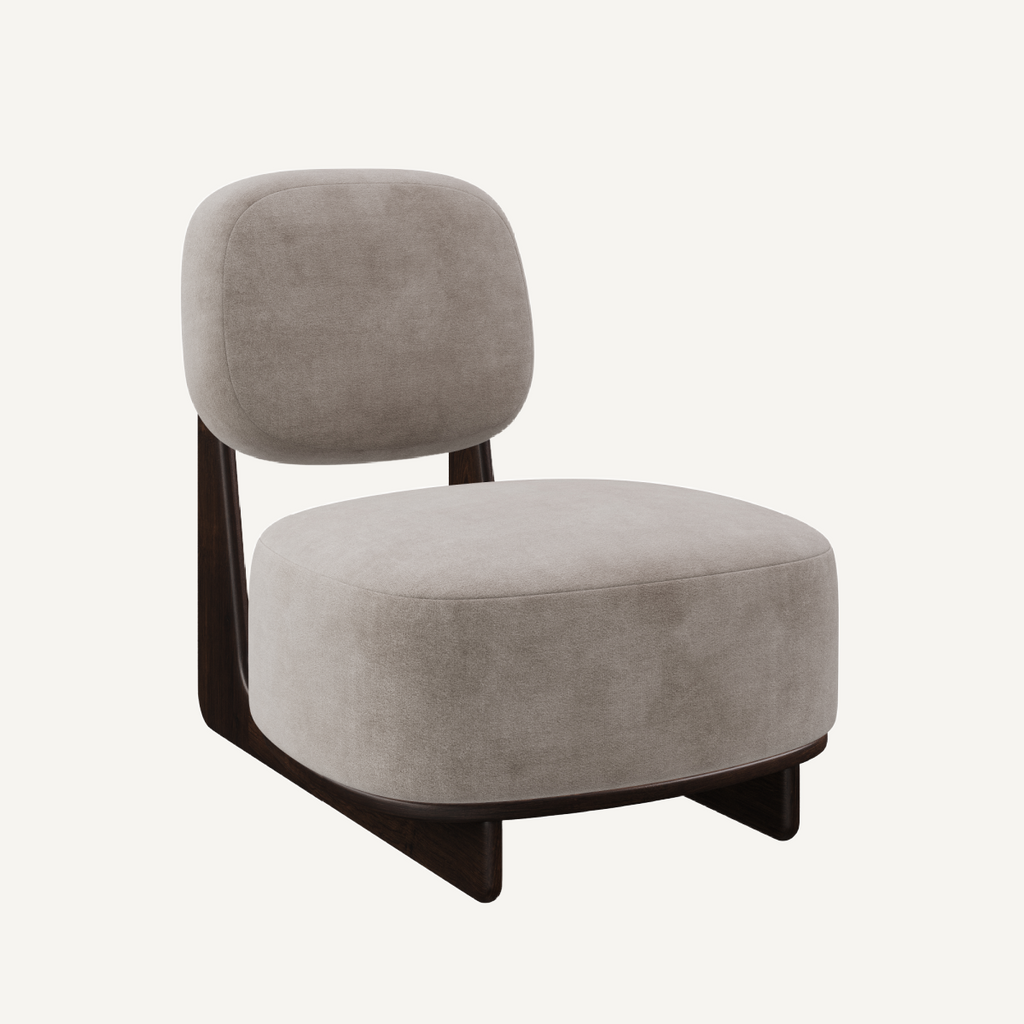 Fauteuil d'appoint en tissu gris | Dôme Déco Tate
