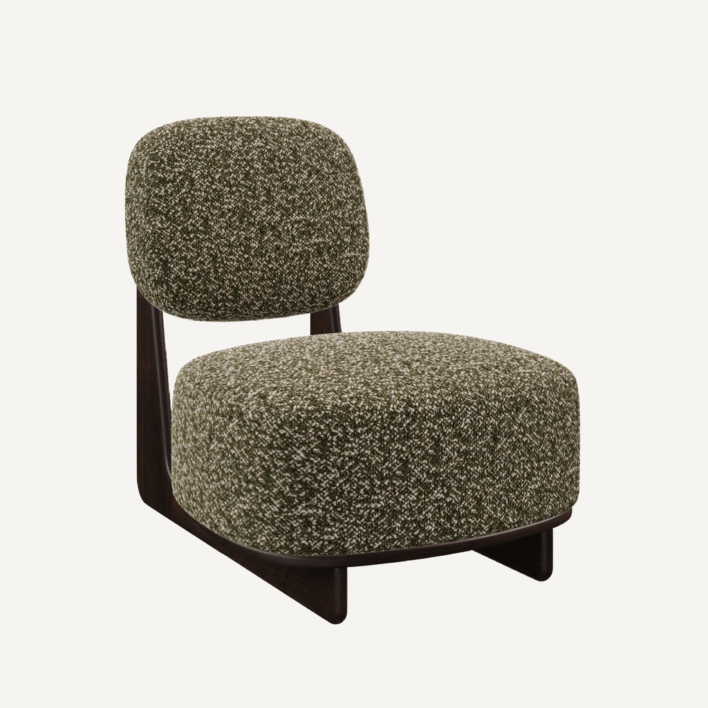 Fauteuil d'appoint en tissu vert foncé | Dôme Déco Tate