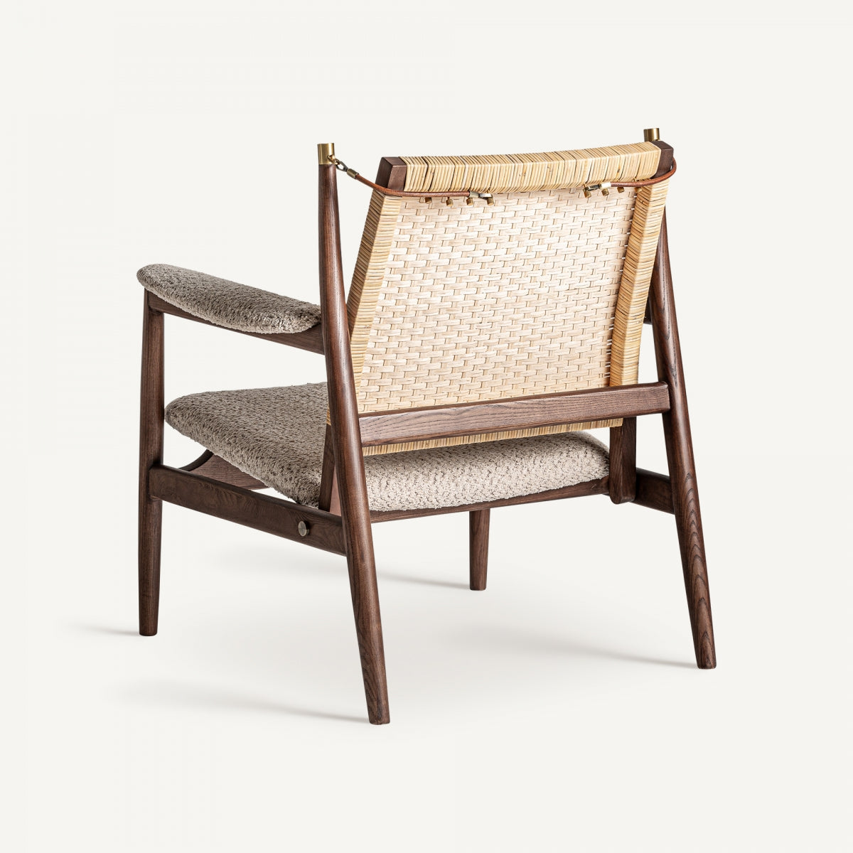 Fauteuil d'appoint en rotin bouclé crème | Vical Hunxe