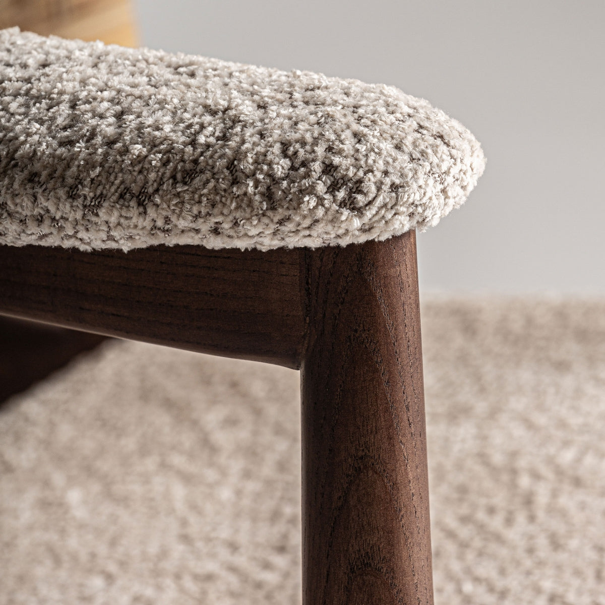 Fauteuil d'appoint en rotin bouclé crème | Vical Hunxe
