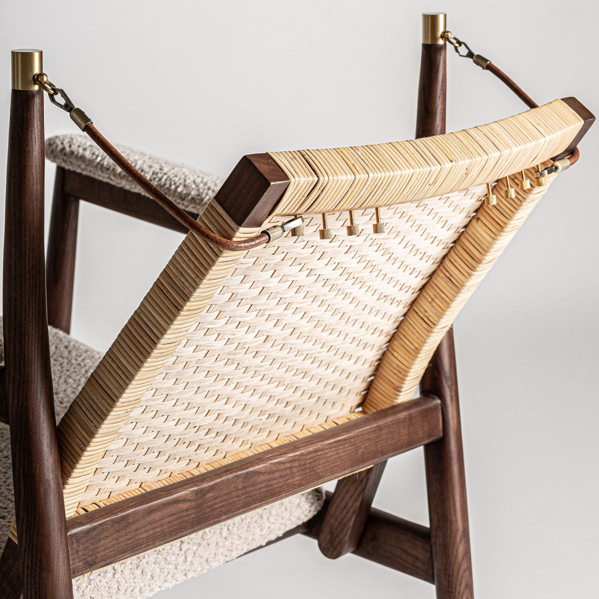 Fauteuil d'appoint en rotin bouclé crème | Vical Hunxe