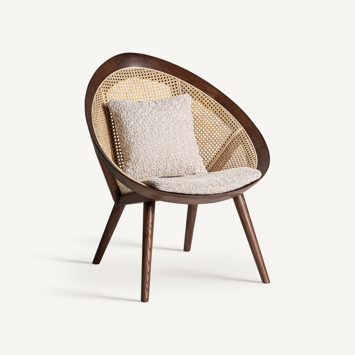 Fauteuil d'appoint en rotin bouclé crème | Vical Werth