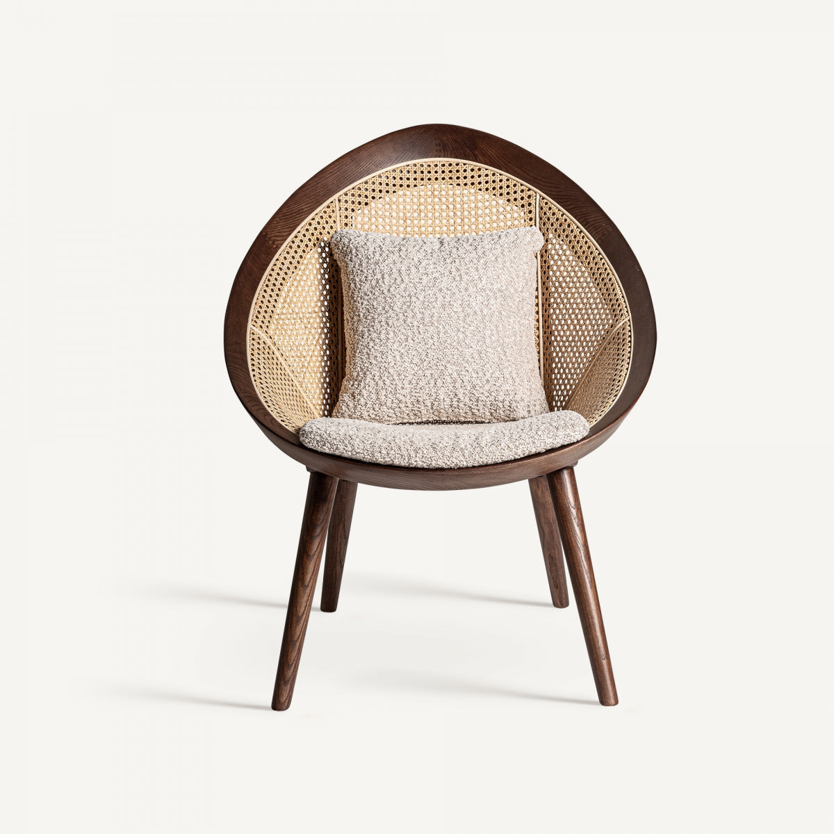 Fauteuil d'appoint en rotin bouclé crème | Vical Werth