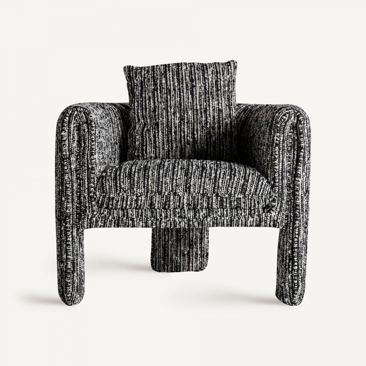 Fauteuil d'appoint en tissu noir et blanc marbré | Vical Kostov