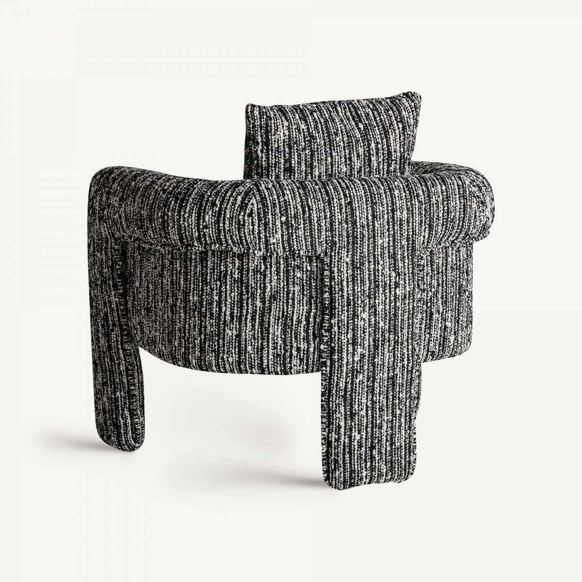 Fauteuil d'appoint en tissu noir et blanc marbré | Vical Kostov