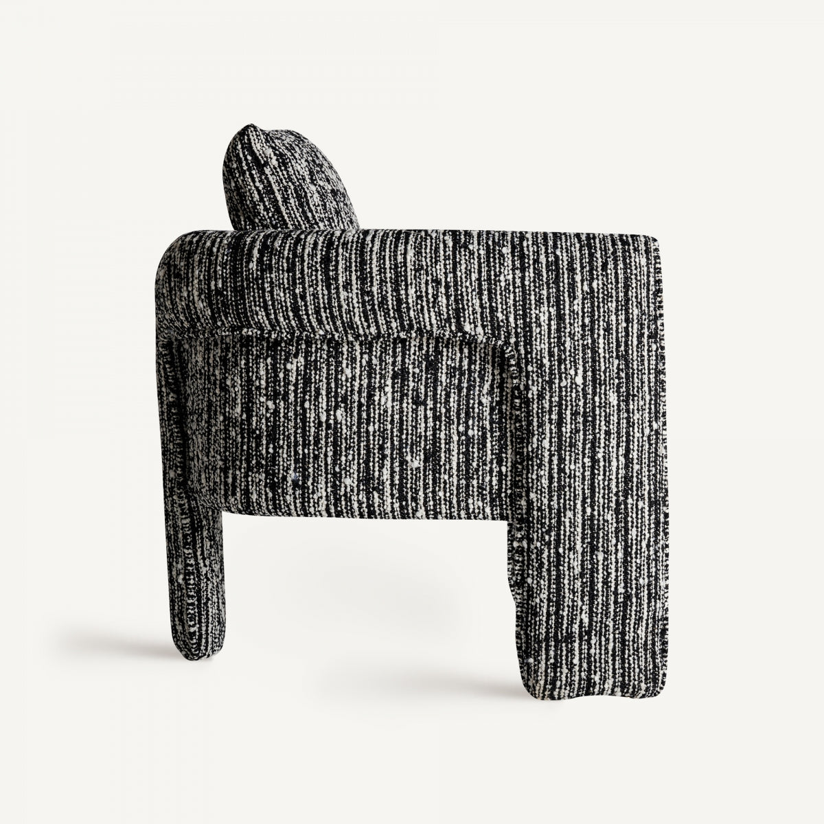 Fauteuil d'appoint en tissu noir et blanc marbré | Vical Kostov
