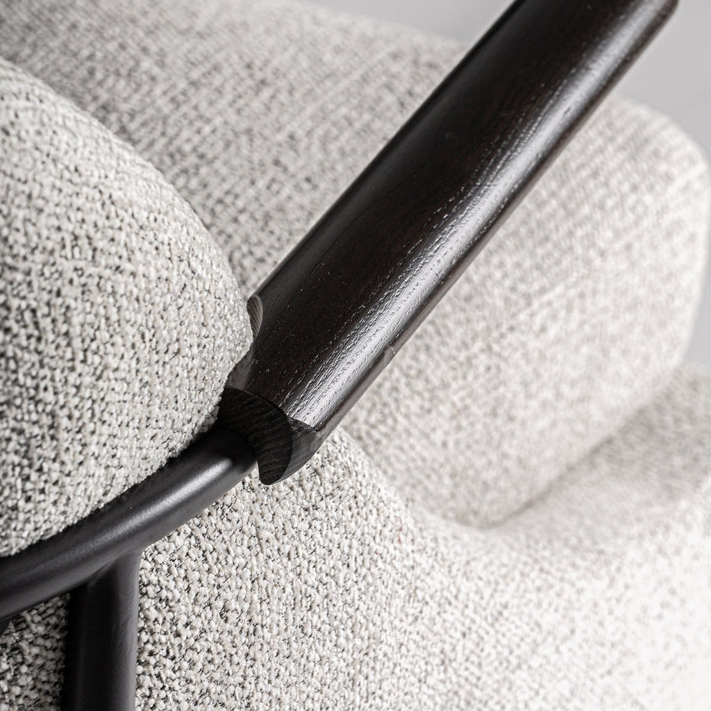 Fauteuil en tissu gris et bois de pin | VICAL Herzele