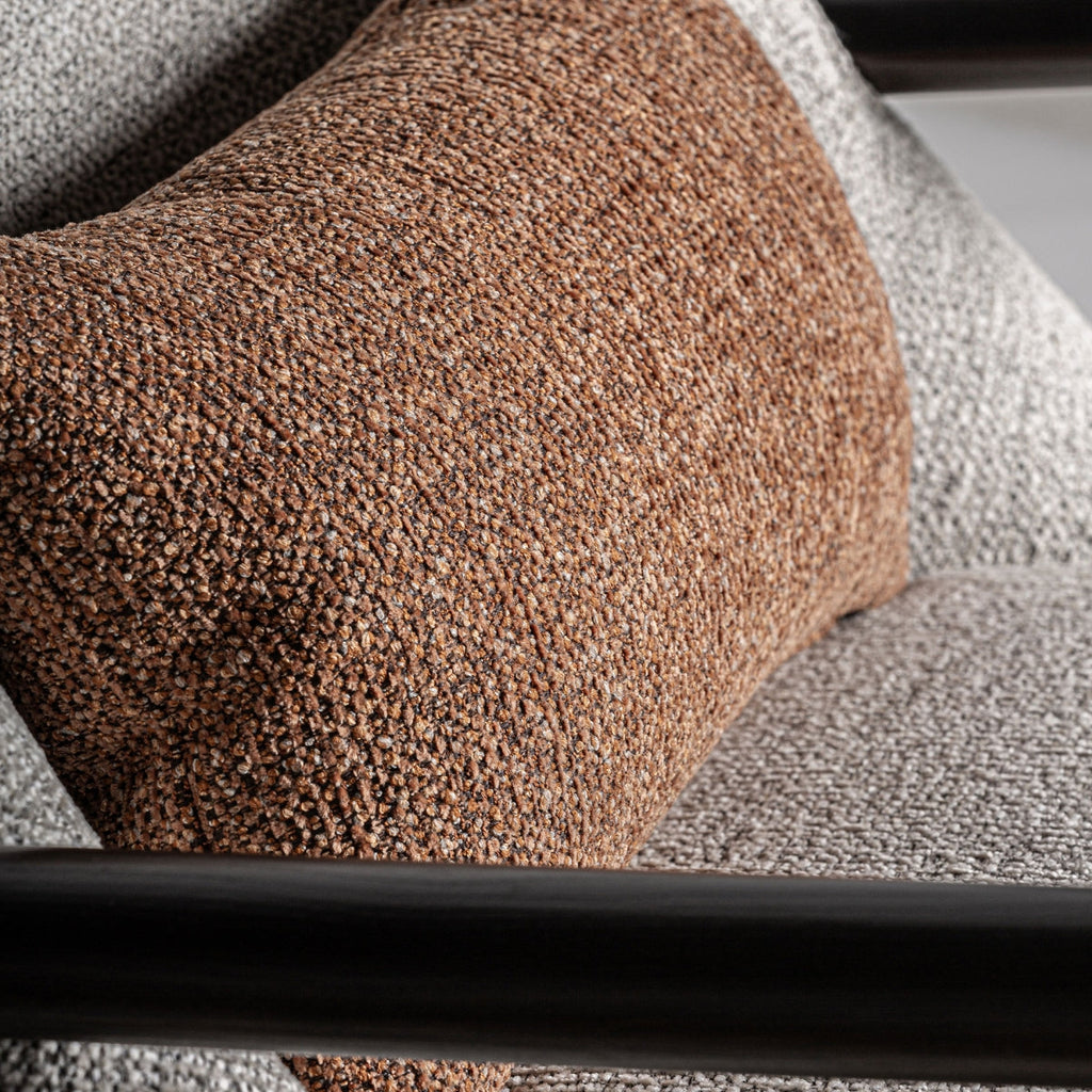 Fauteuil en tissu gris et bois de pin | VICAL Herzele