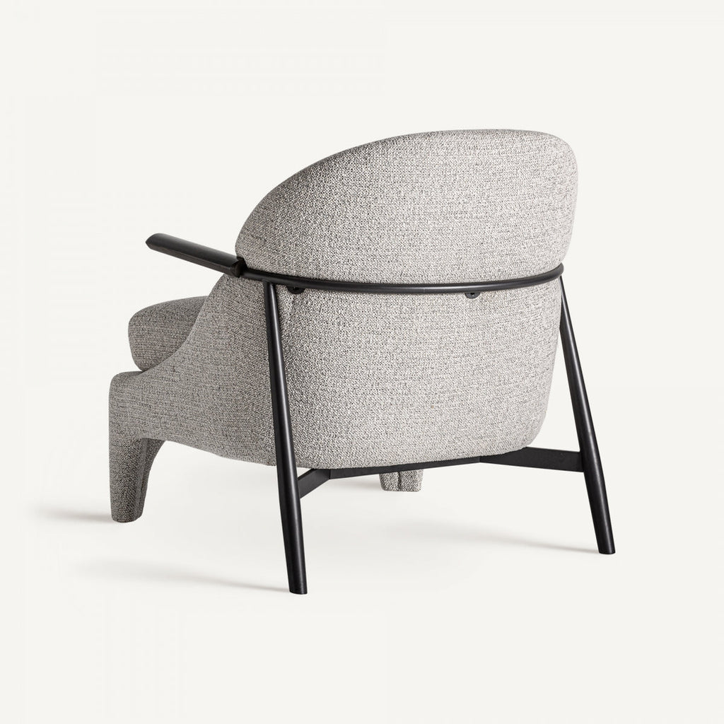 Fauteuil en tissu gris et bois de pin | VICAL Herzele