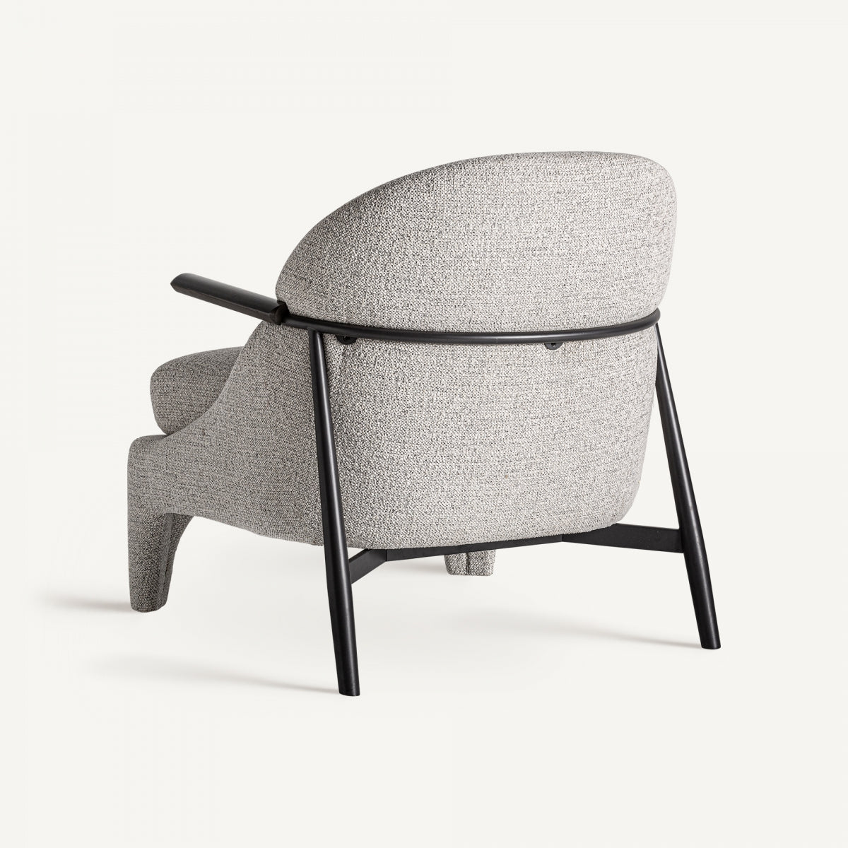 Fauteuil en tissu gris et bois de pin | VICAL Herzele