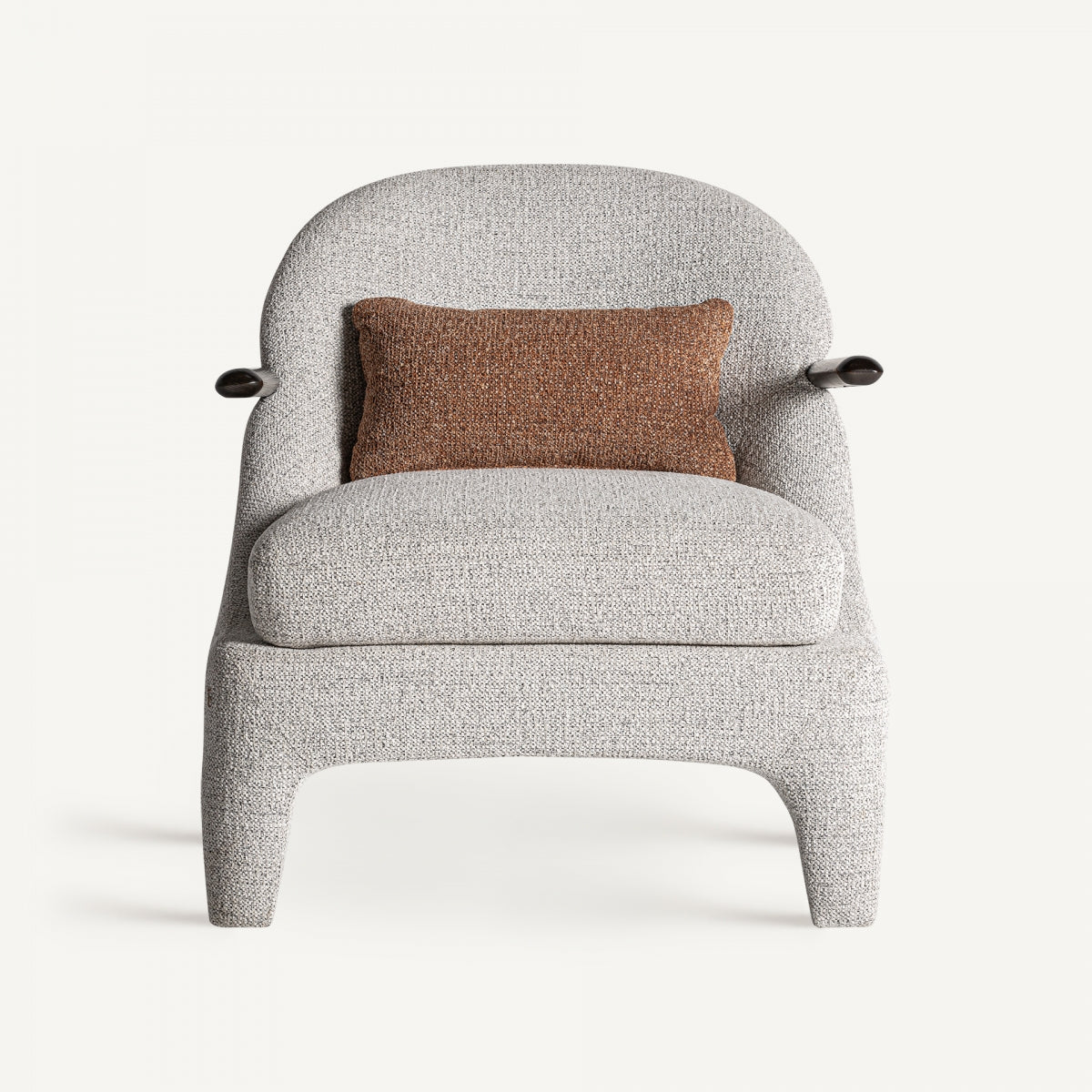 Fauteuil en tissu gris et bois de pin | VICAL Herzele