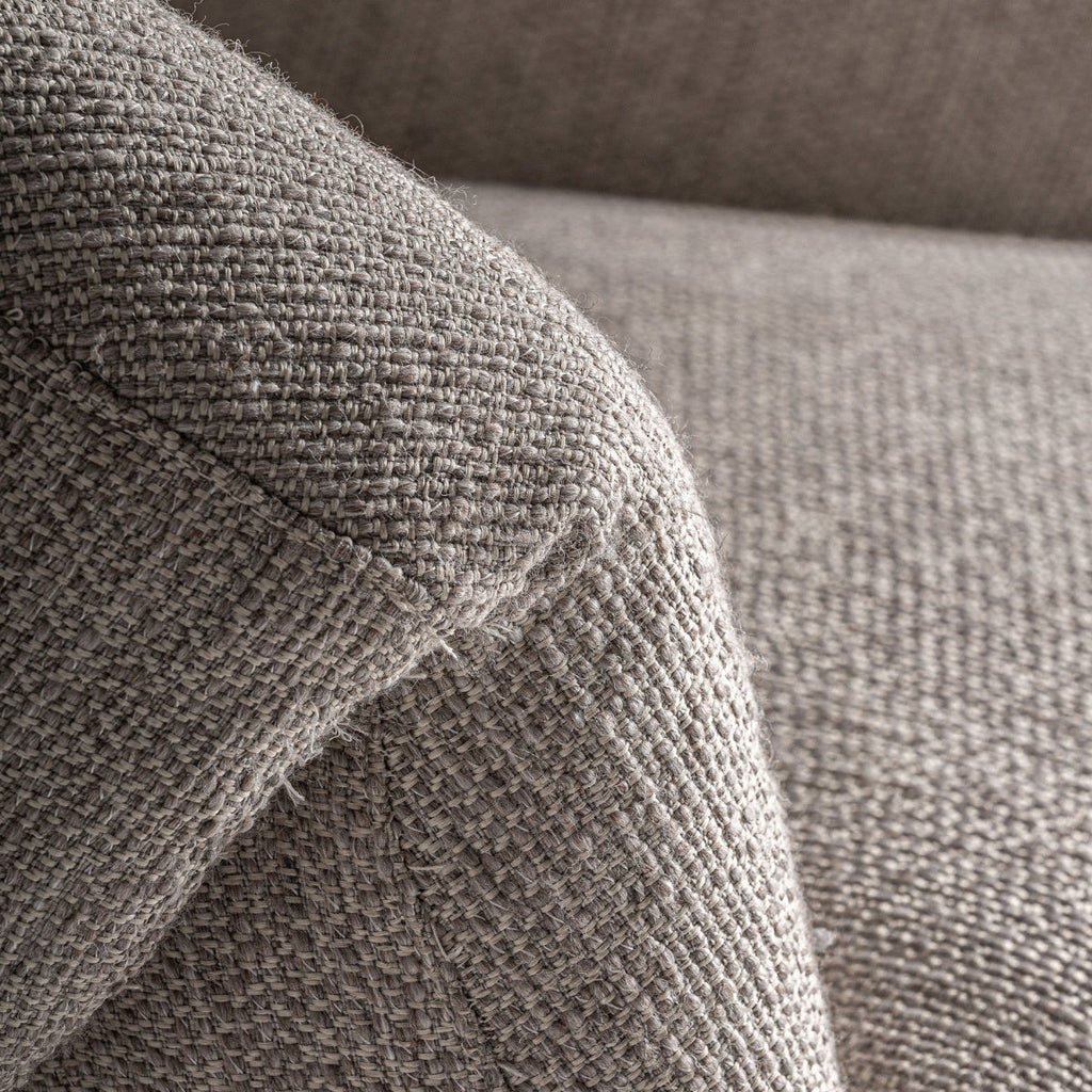 Fauteuil rond en tissu beige | Jacquard VICAL